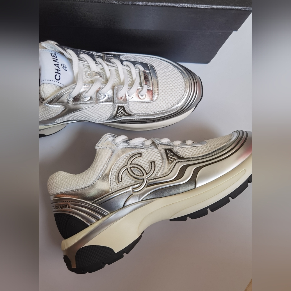 Chanel Silver Sneakers - Picture 3 of 13